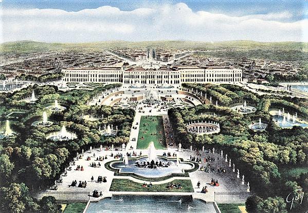 Le parc de Versailles sous le Second Empire, lithographie, XIXe siècle