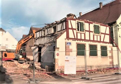 Maison alsacienne démolie a Hochfelden, juillet 2022