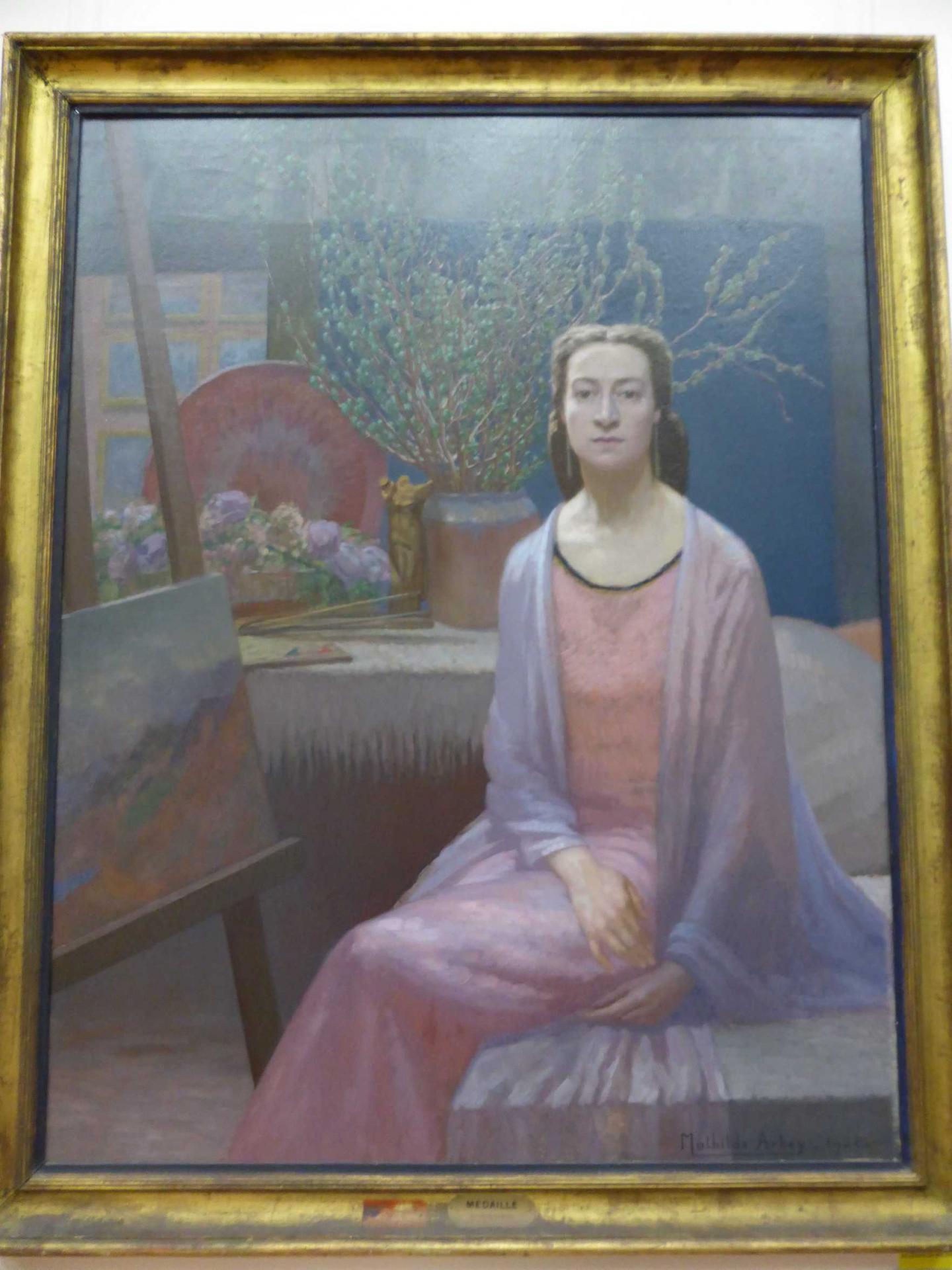 Mathilde Arbey, Fin de journée - Autoportrait dans l'atelier, 1928, Libourne, Musée municipal (cl. Ph. Cachau)