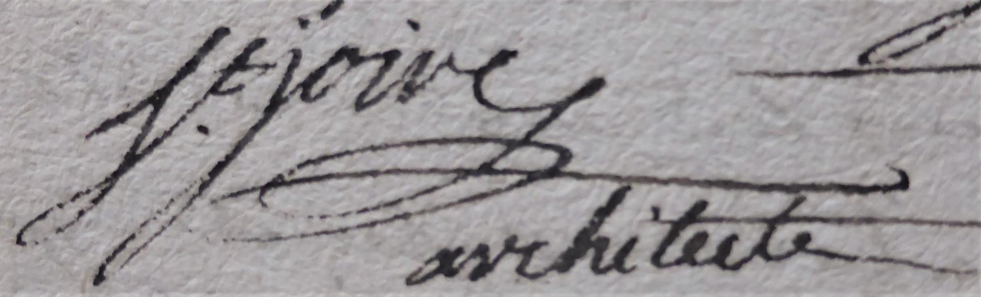 Signature de Jean-Baptiste Saint-Joire, architecte de Villandry au XVIIIe siècle, ©PhCachau
